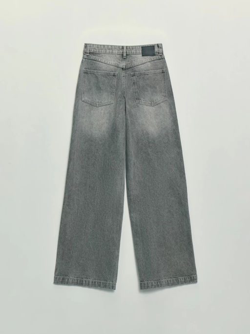 Джинсы wide leg со средней посадкой с акцентной отделкой по бокам / Zarina