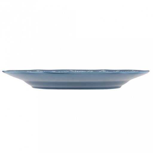 "Утренняя лазурь" Тарелка мелкая фарфоровая д267мм, h30мм, волнистый край, отводка, синий (Китай)