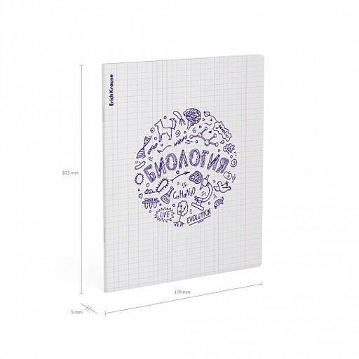 Цена за 5 шт. Тетрадь общая ученическая с пластиковой обложкой на скобе ErichKrause Chaos, Биология, 48 листов, клетка  фото 4