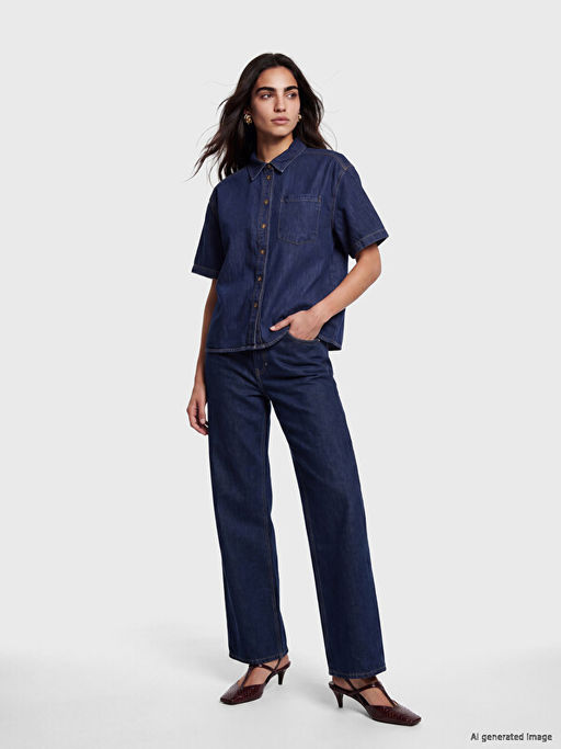 Oversize Kad?n Jean G?mlek