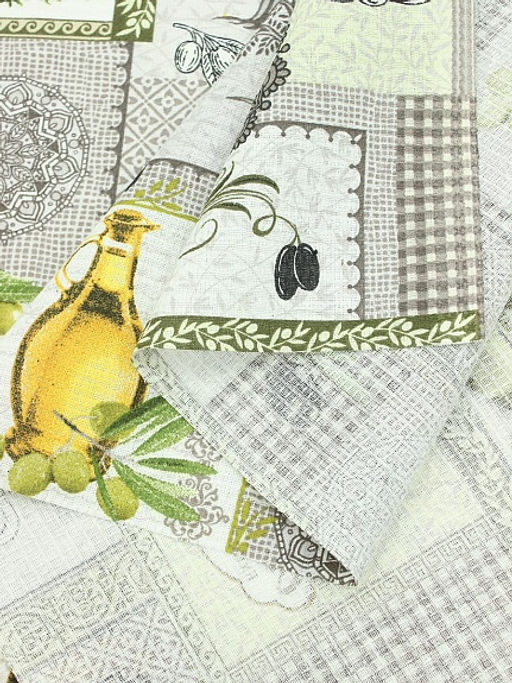 Вафельное полотно Дары оливы, ш.1.5м, хлопок-100%, 150гр/м.кв - Купава фото 4