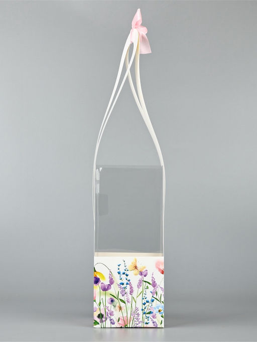 Цена за 5 шт. Коробка для цветов складная Цветы, 10?45?10 см