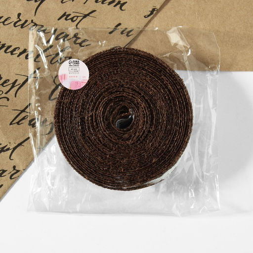 Цена за 2 шт. Лента из джута Кружево, 20 мм, 4,5 0,5 м, цвет коричневый - Арт узор фото 5