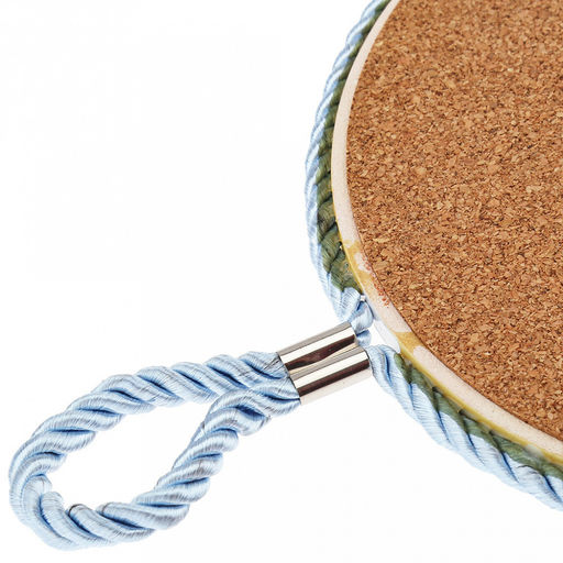 Подставка под горячее (панно) "Ферма" д16см h0,8см, керамика, фотопечать с глазурью, подложка пробковое дерево, кант атласный шнур, в упаковке (Китай)