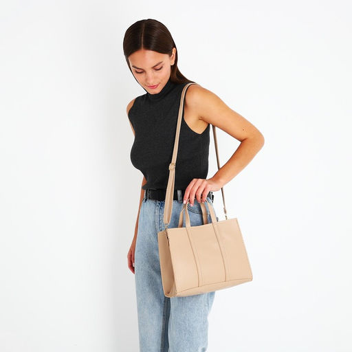 Сумка-тоут на молнии, цвет бежевый - Simaland фото 9