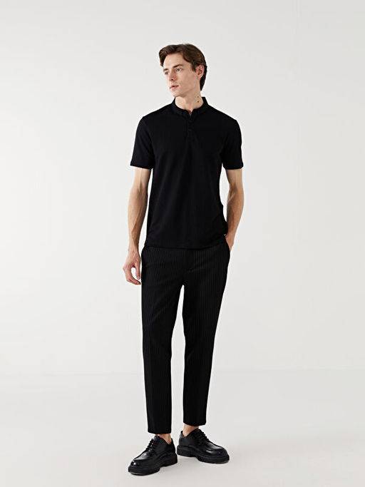 Hakim Yaka K?sa Kollu Erkek Dokulu Ti??rt