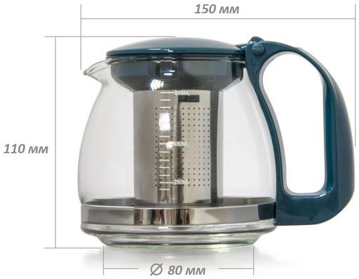 Чайник заварочный Decotto-AS-750 с пластик ручкой, фильтр из нерж ст, 0,75 л, Mallony арт.910111  фото 7