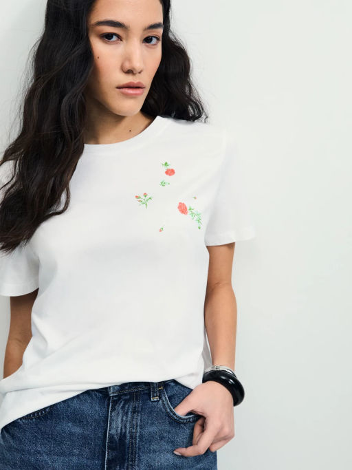 Футболка из хлопка с принтом / Zarina