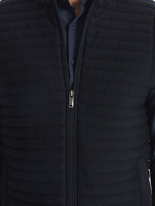 Standart Kal?p Dik Yaka Erkek Triko Yelek