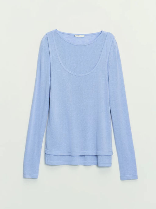 Двойной лонгслив из вискозы / Zarina  фото 7