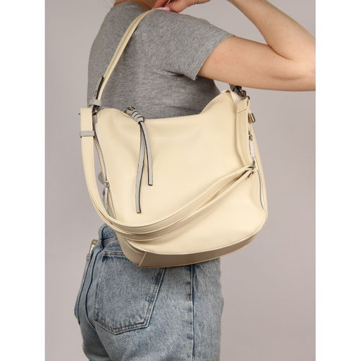 Сумка женская искусственная кожа ADEL-208/ММ, 1отд+еврокарман, плечевой ремень, бежевый/серый 260013 - Adelia фото 5