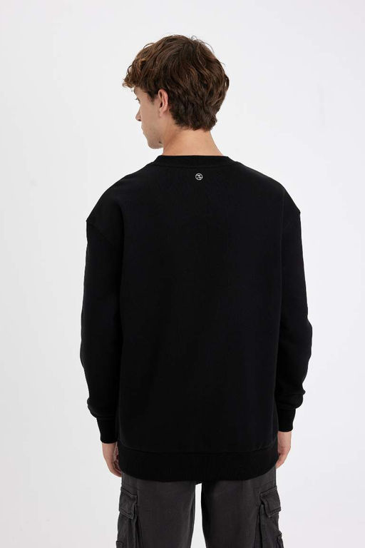 Толстовка свободного кроя с круглым вырезом и принтом - Defacto фото 6