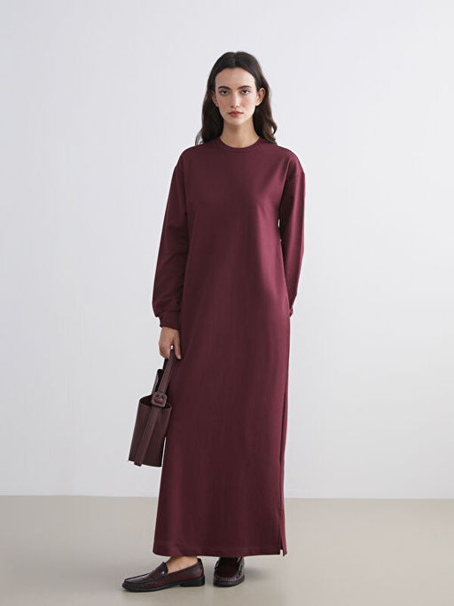 Bisiklet Yaka Sweatshirt Elbise