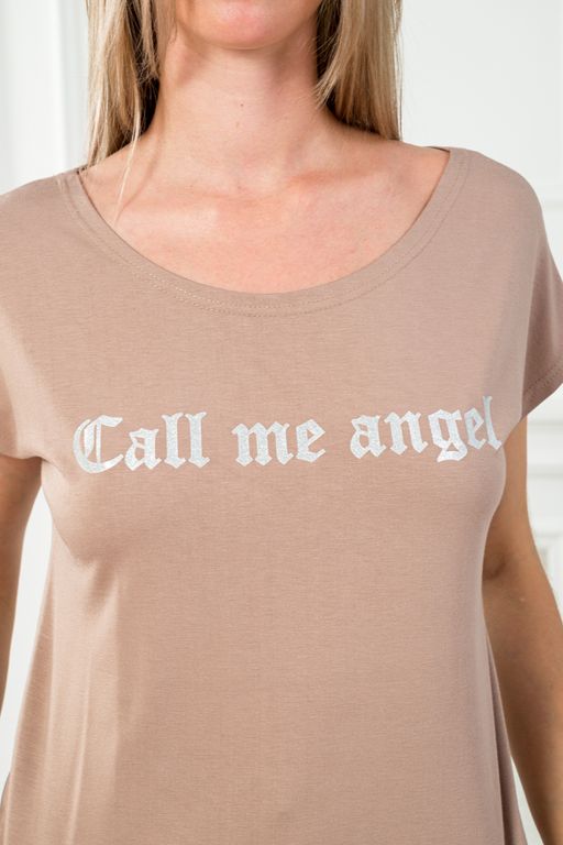 Футболка женская из вискозы Лирика кофе Call me angel - Амадэль фото 6