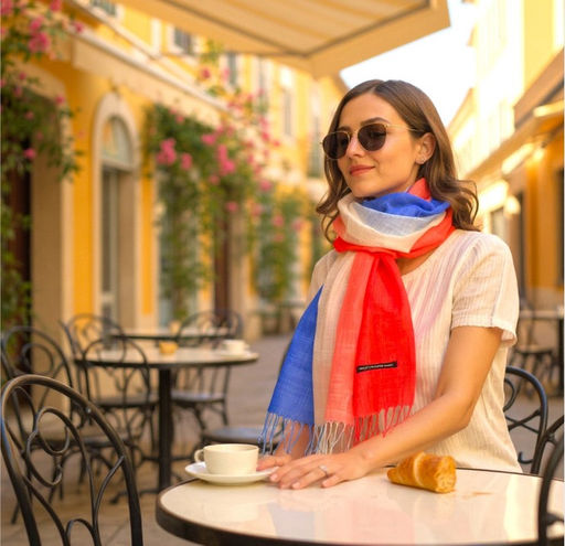 Легкий палантин-шарф с узором ,мультицвет - Greta фото 2