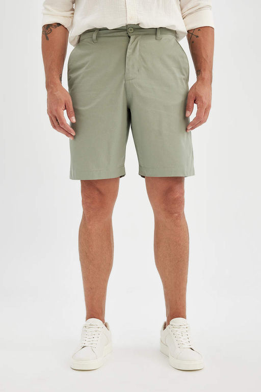 Шорты-бермуды из габардина стандартного кроя - Defacto фото 4