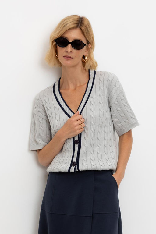 ЕВ 30210/жемчужный серый кардиган жен