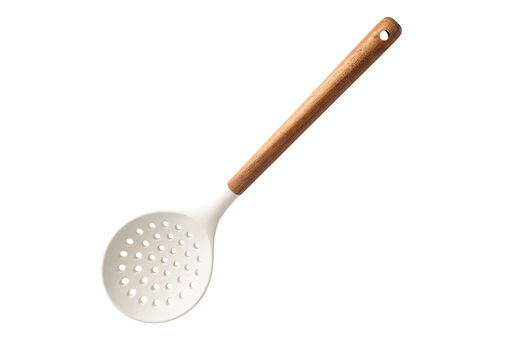 Шумовка, 33 см, силикон/дерево, молочный, Wenge - Anna lafarg фото 2