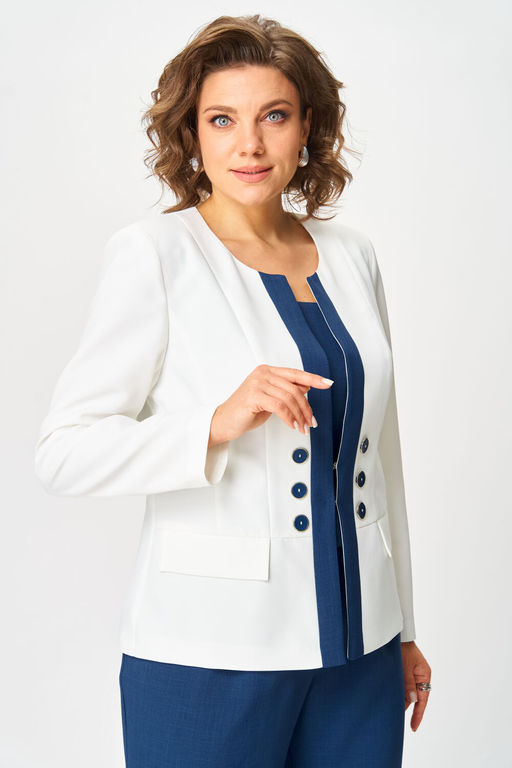 Костюм Anastasia Mak 1123 синий+молочный  фото 9