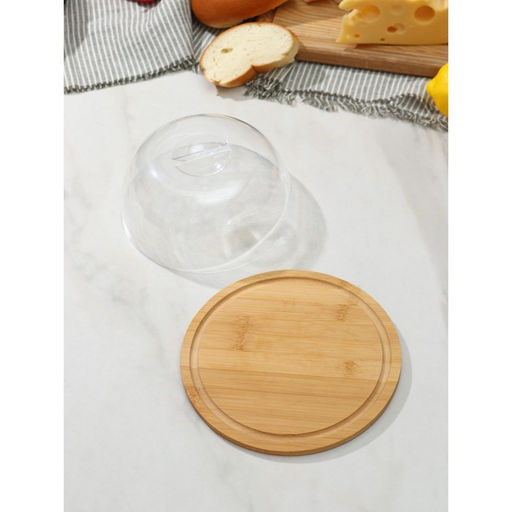 Маслёнка-сырница Доляна, d=19 см, бамбук  фото 3