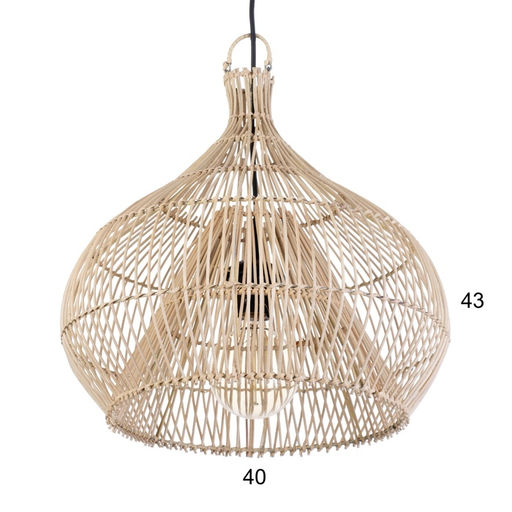 Светильник потолочный из ротанга «Руди», 1×120 Вт, Е27, 60×60×30 см