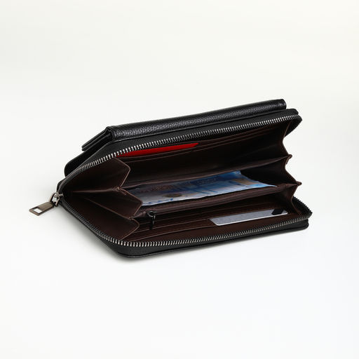 Портмоне-клатч мужской на молнии TEXTURA, чёрное