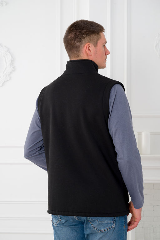 Жилет мужской из футера 3-х нитка черный - Амадэль фото 8