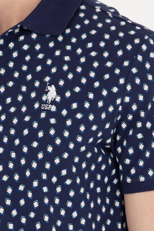 U. S. Polo Assn Мужская темно-синяя футболка с воротником-поло - U.s. polo assn фото 14