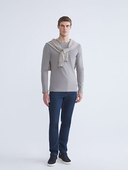 Bisiklet Yaka Basic Uzun Kollu Erkek Ti??rt