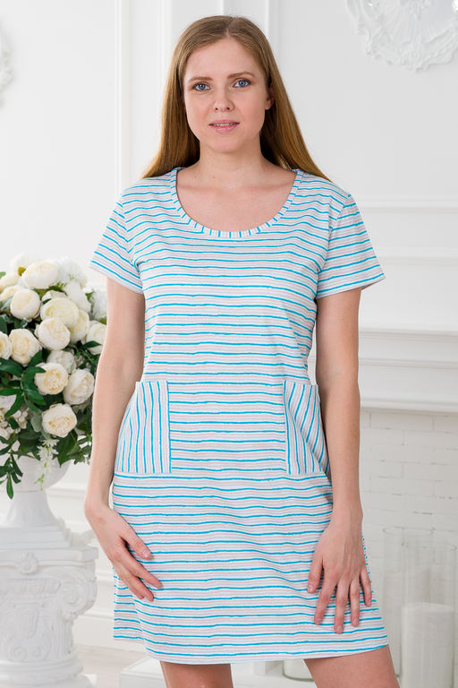 Туника женская из кулирки Руслана бирюзовый