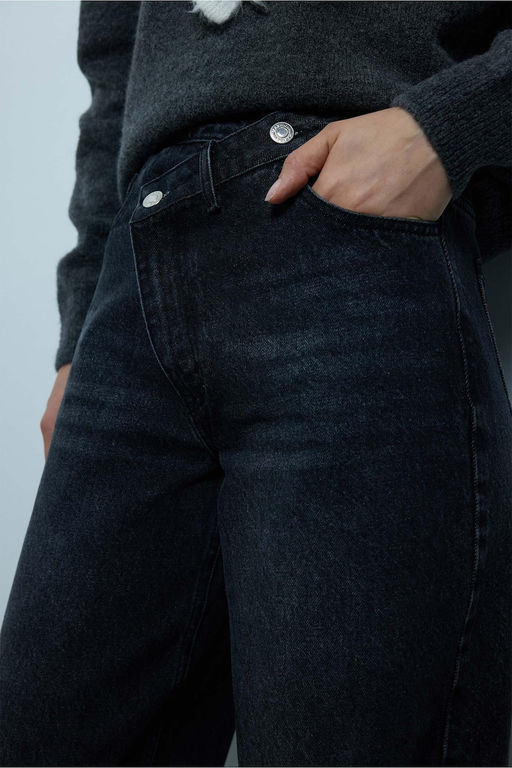 %100 Pamuk W_de Leg Jean Pantolon - Defacto фото 4