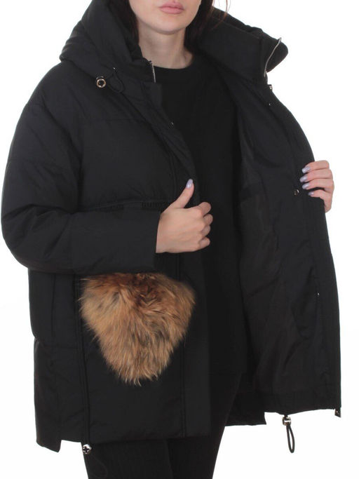 8809 BLACK Куртка зимняя женская (200 гр. холлофайбер) - Fashion фото 8