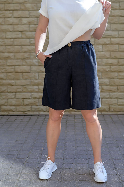 Шорты удлиненные прямого силуэта 100% ЛЁН - Новый лен фото 7