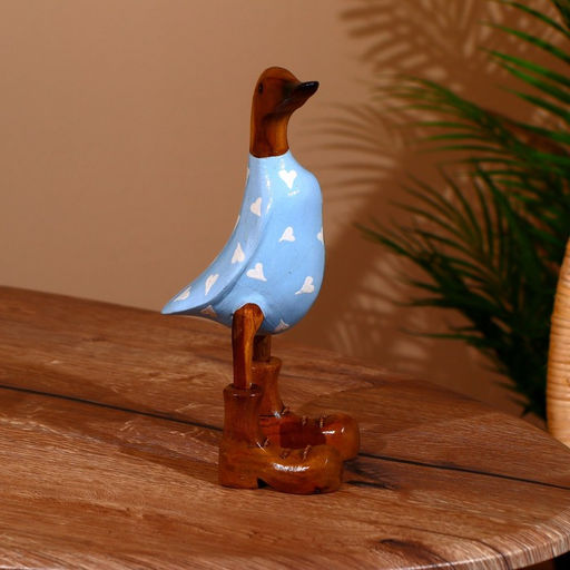 Сувенир «Утка в голубом», 27 см, дерево