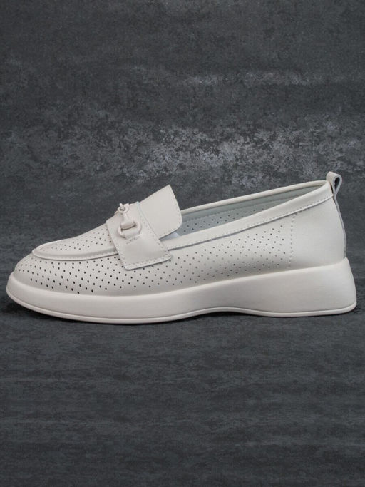 03-YD14-2D MILK WHITE Лоферы женские (натуральная кожа)