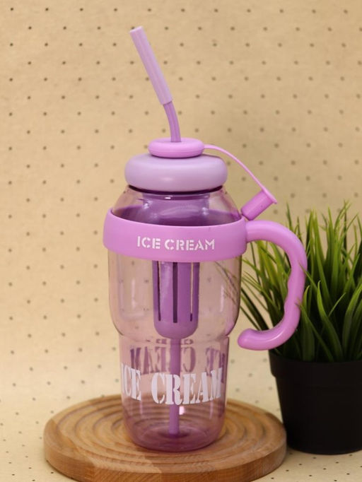 Бутылка с трубочкой "Ice cream" фиолетовая, 1400 мл