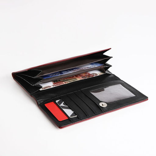 Кошелёк на магните, цвет бордовый - Simaland фото 4