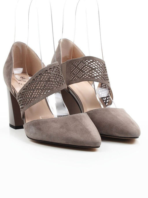 06-9000-2A-5 GRAY/BEIGE Туфли женские (натуральная замша)