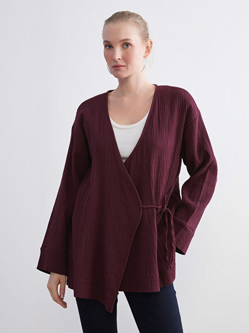 Kruvaze Yaka Dokulu Kad?n Kimono