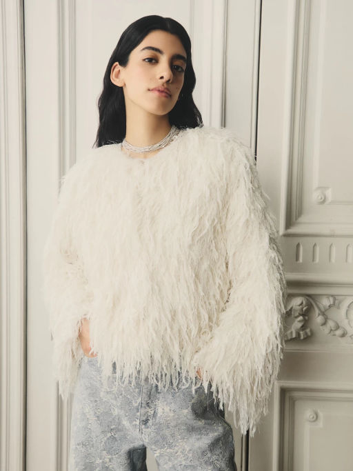 Жакет из перьев с пайетками / Zarina