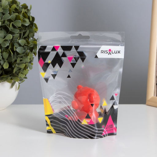 Фигурка светящаяся RISALUX «Медвежонок с сердцем», LED-ночник, 2 Вт, LR44, красный, 4×5×7 см