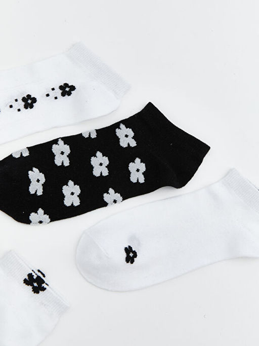 ?i?ekli Kad?n Patik ?orap 5li