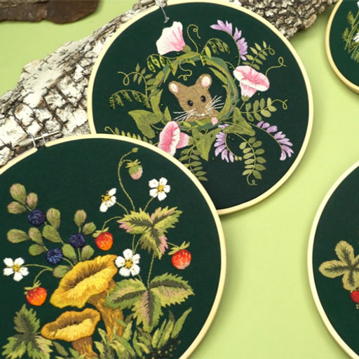 Набор для вышивания PANNA Живая картина JK-2257 Грибы. Лисички 20.5 х 20.5 см