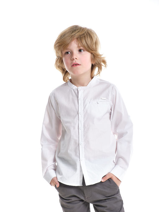 Рубашка голубая для школы на праздник UD 7950 голубой - Mini maxi фото 15