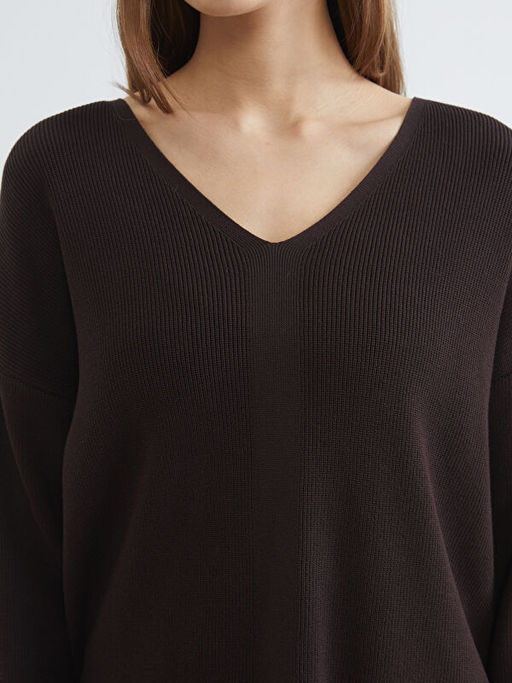 V Yaka Kad?n Triko Kazak