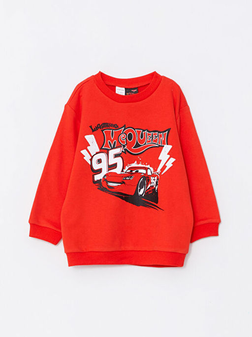Bisiklet Yaka Uzun Kollu Arabalar Bask?l? Erkek Bebek Sweatshirt ve Pantolon 2li Tak?m - Waikiki фото 2