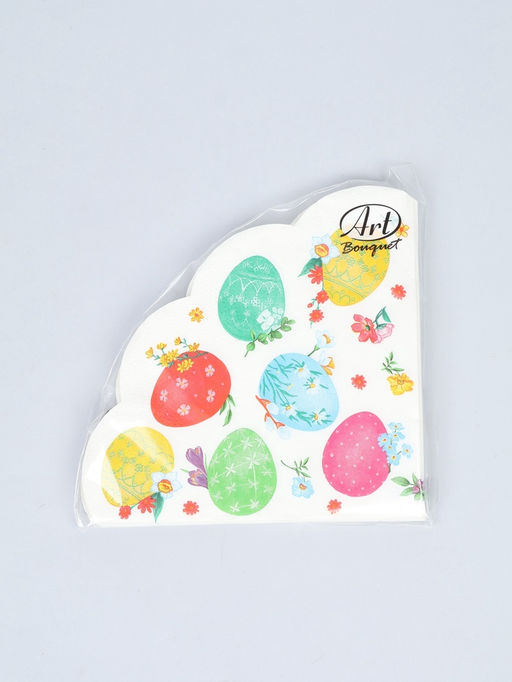 Цена за 2 шт. Салфетки пасхальные бумажные «Акварельные яйца», 3 слоя, d=32 см, 12 шт
