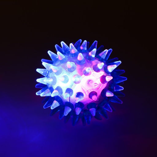 Мяч светящийся мини для кошек, TPR, 3,5 см, голубой - Пижон фото 3