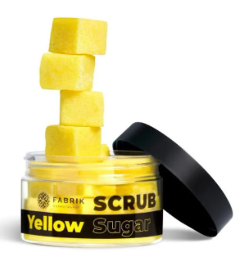 FABRIK Cosm. Скраб-"кубики" Сахарный д/тела Sugar Yellow Scrub 200гр банка срок 03.2026