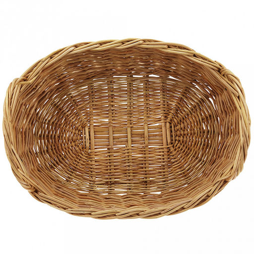 Корзинка плетеная №1 30х22х9см, овальная, глубокая, дно и стенки из ивовой лозы, с ручками, ручное плетение (Россия) - Домашняя мода фото 4